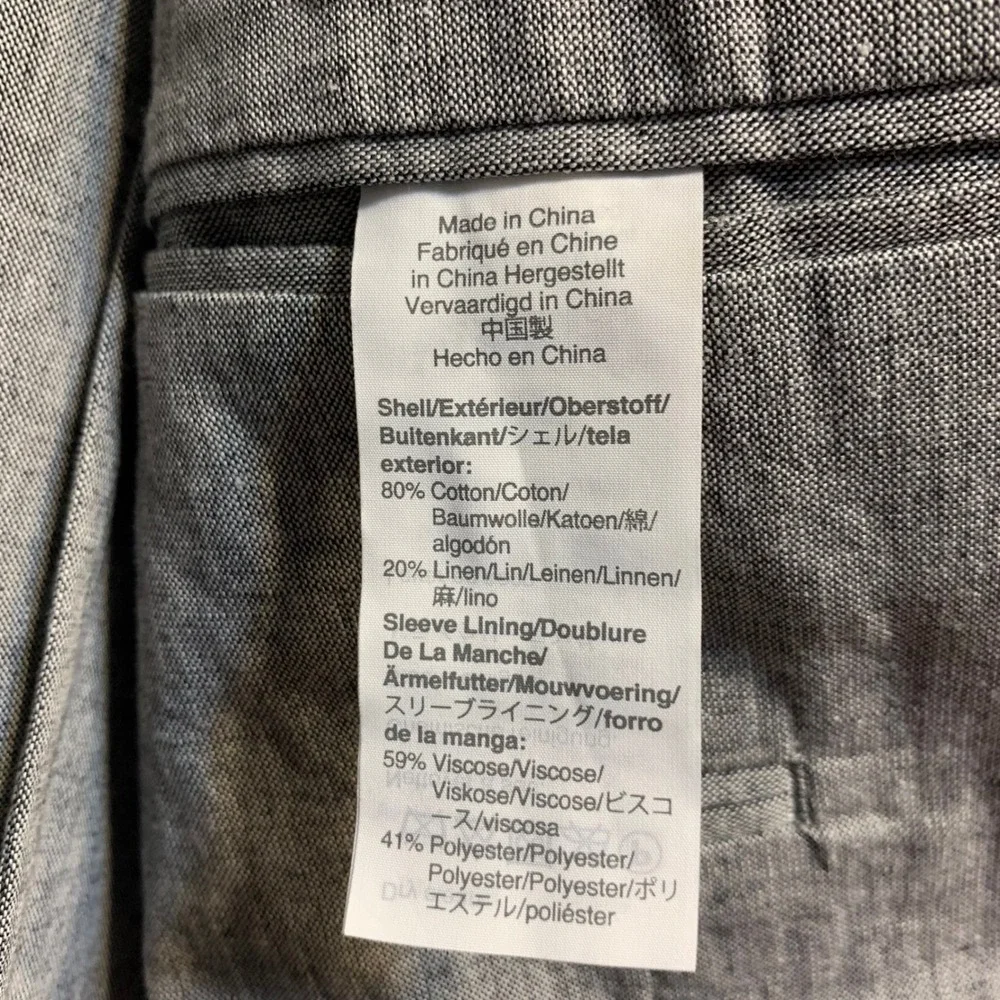 J.Crew Ludlow Blazer 36R Slim Gray Cotton Linen Somelos Sport Coat